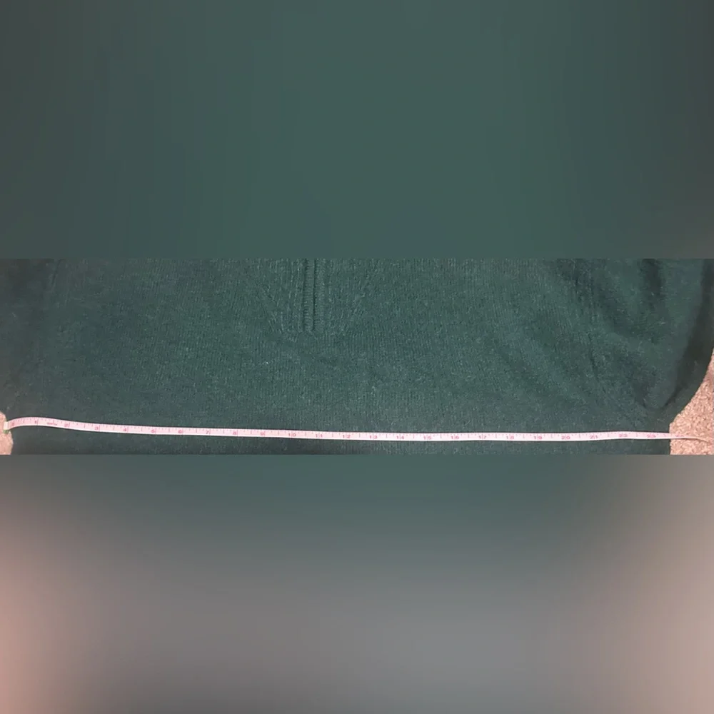 J Crew  Forest Green Relaxed Zip-Up Stretch Sweater - Picture 7 of 8
